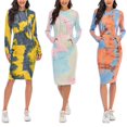 thumbnail image 2 of Vestido con capucha YONGSHENG de manga larga con Cordón sudadera estampado Tie-dye colorido S-3XL, 2 of 5
