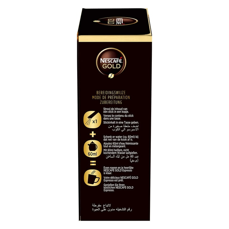 Nescafe Gold Espresso 100% Arabica Ground Coffee Beans The Finest Instant  Aroma Coffee Beverages Stickes For A Perfect Day Start (1 Box (25 Sticks))  