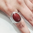 thumbnail image 4 of Red Onyx Mans Ring, Natural Red Onyx Gents Ring, December, Silver Jewelry, 925 Silver Ring, Birthday Gift, Heavy Mens Ring, Arabic Design, Ottoman Style Ring, Christmas, Turkey Mens Signet Ring, 4 of 7