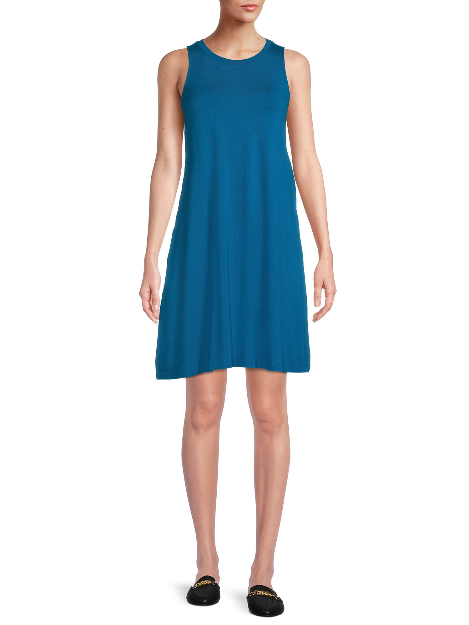 Time and Tru Women's Sleeveless Knit Swing Dress, Sizes XS-XXXL -  Walmart.com