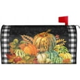 thumbnail image 2 of Fall Pumpkin Buffalo Plaid Mailbox Cover Magnetic Thanksgiving Autumn Harvest Mailbox Cover Standard Size 21 x 18 Inch Farmhouse Rustic Welcome Post Box Cover Wraps Garden Yard Home Decor for Outdoor, 2 of 6