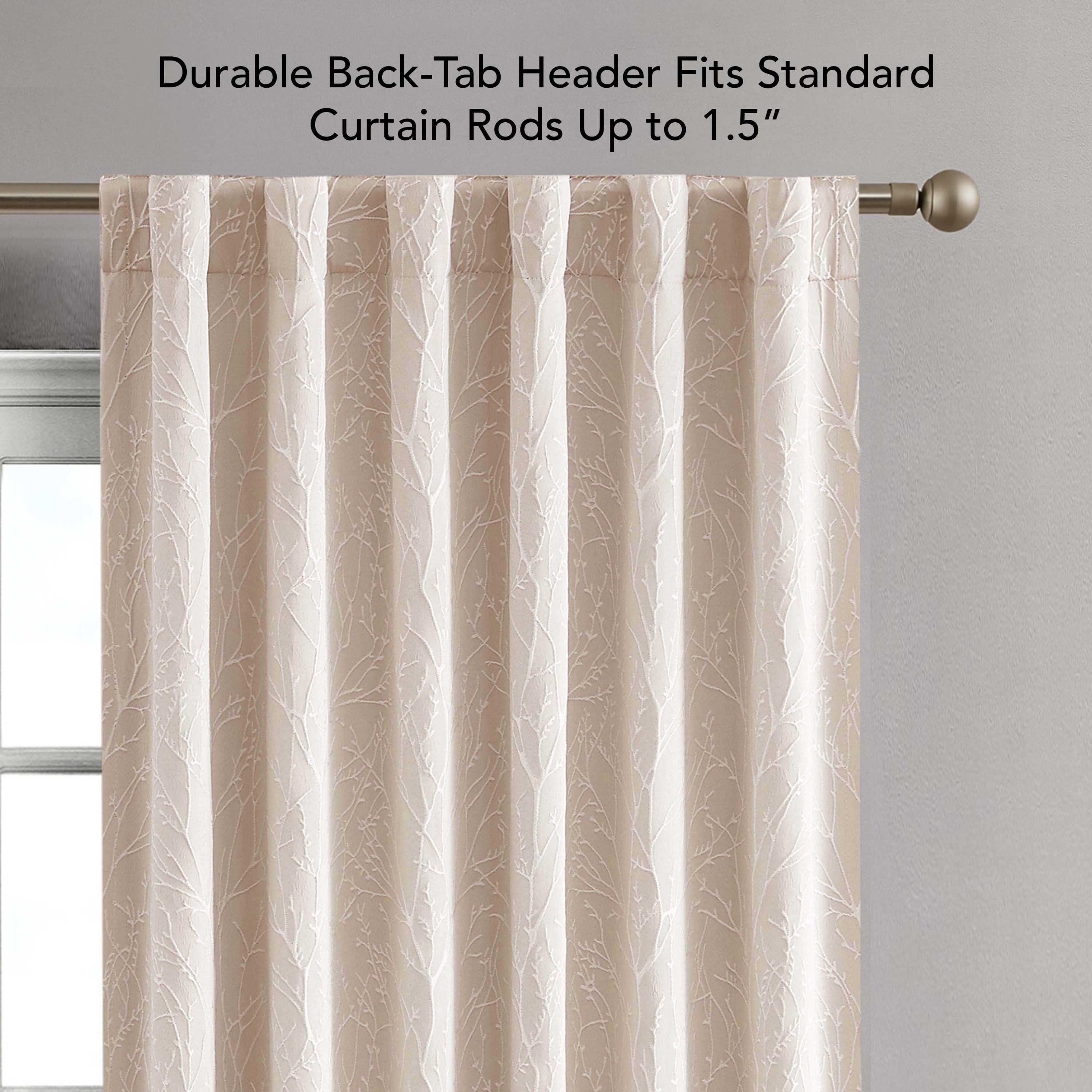 Collins Blackout Window Curtain Panels with Tiebacks, Back Tab, Champagne, 50" x 96"