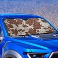 thumbnail image 4 of Xixirimido Windshield Sun Shade for Car SUV Truck Foldable Sunshade for Car Windshield Block UV Rays Keep Your Vehicle Cool Car Interior Accessories, Brown Cow Print, 4 of 8