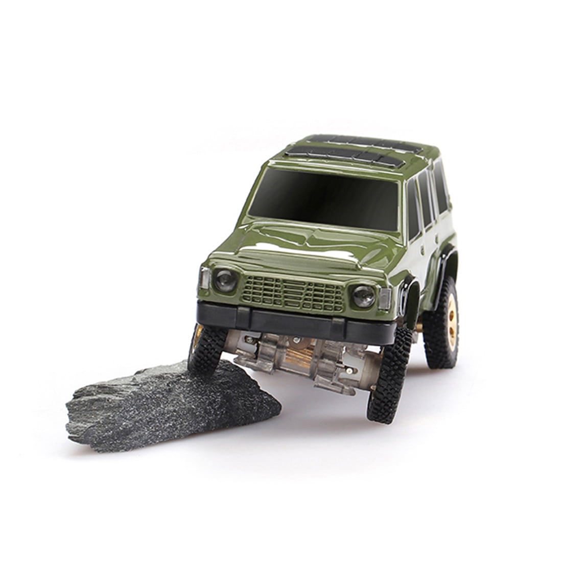 1/64 Scale Mini RC Crawler 4WD 2.4G Full Proportional Remote Control Off Road Climbing Vehicle With LED Lights Desktop Rock Crawler Model For Adults Hobbyists (RTR /Bright camouflage)