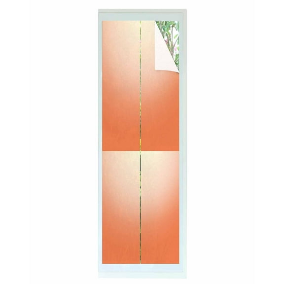 Window Privacy Film Orange Stained Glass Window Film Decorative Sun Block Window Cover Modern Farmhouse Abstract Ombre Solid Color Art Window Clings Static Adhesive Sticker for Bathroom 17.7"x78.7"