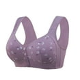 thumbnail image 2 of Loopsun Womens Bras Plus Size, Bras for Women, Women Fashion Printed Front Buckle Underwear Everyday Bra Purple 56/130, 2 of 3