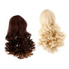 Dovewill 2 Pieces/Set Dolls DIY Deep Curls Wig Heat Resistant Hair for 18inch American Girl Dolls 4+5