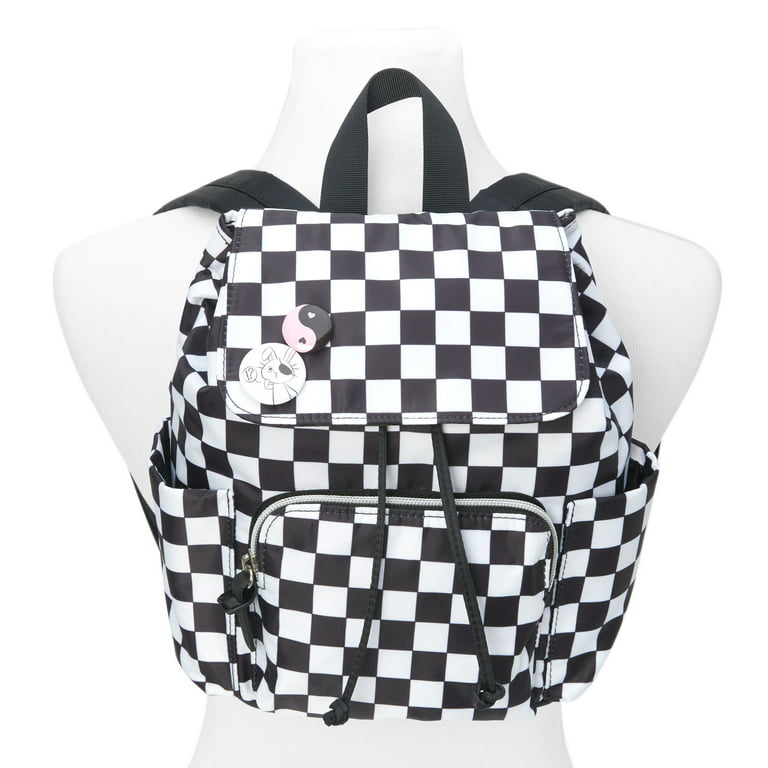 Claire's Small Backpack Girls Purse - Fun Funky Fashion Accessory Mini Backpacks for Kids Little Girl, Tweens and Teens - Black & White Checkered