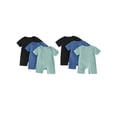thumbnail image 2 of Loicainy 3 Pack Infant Baby Boy Romper 3 6 9 12 18 Months Summer Short Sleeve Round Neck Solid Color Waffle Jumpsuits, 2 of 8