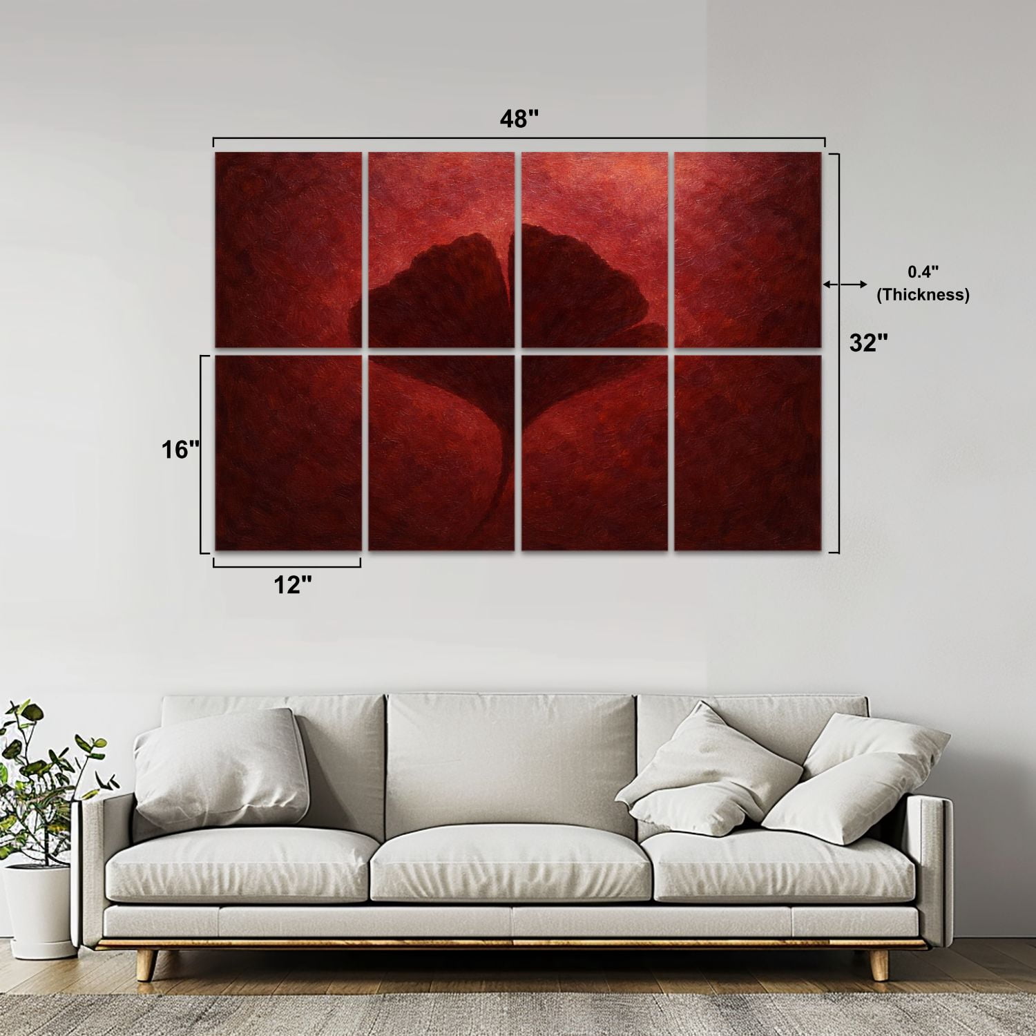 Rustic Farmhouse 8 Pack Art Acoustic Panels Sound Absorbing Burgundy metallic acrylic watercolor marble shiny Decorative Soundproof Wall Panels Self Adhesive for Nursery Game Room Bedroom 48"x32"