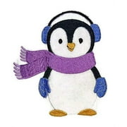 Baby Patchwork Pals - Penguin Embroidered Iron on/Sew patch [5.4" X 4.86"]