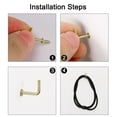 thumbnail image 6 of 30pcs Cup Hooks Screw-in Wall 1/2 Inch Brass Plating Thread Square Hooks Great for Indoor Outdoor Hanger Gold Tone, 6 of 7