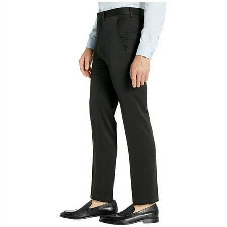 Kenneth Cole Reaction Mens Slim fit Dress Pants 32 / 30 Black Solid Stretch