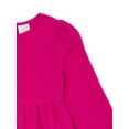 thumbnail image 3 of Wonder Nation Toddler Girls Fit and Flare Dress with Long Sleeves, Sizes 12M-5T, 3 of 3