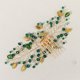 thumbnail image 4 of Tocado de oro para mujer, peine de vid de cristal verde esmeralda en forma de lágrima, accesorio para el cabello de boda, pieza de pelo de diamantes de imitación oso de fresa Hogar, 4 of 5