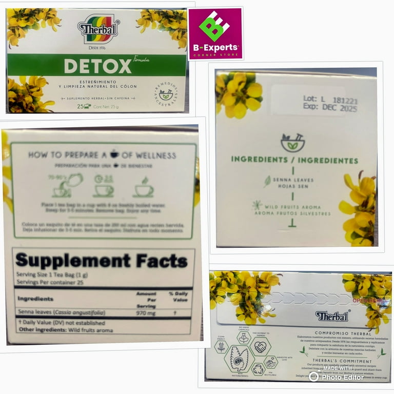 PLANTIMEX Detox Tea Laxative Therbal, Caffeine Free, Colon Cleanse