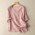 thumbnail image 6 of Outfmvch Button Up Shirt Women Linen Shirts for Women Peasant Blouses for Women Blouse Shirt with Pocket Summer Linen Tops Gauze Shirts for Women Orange M, 6 of 8