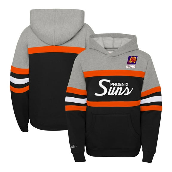 Youth Mitchell & Ness Black/Heather Gray Phoenix Suns Hardwood Classics Head Coach Pullover Hoodie