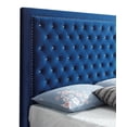 thumbnail image 4 of Contemporary Home Living Upholstered Tufted Velvet King Panel Bed - 87" - Blue, 4 of 4