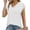 White, variant on Itsame Short Sleeved T-Shirt Women V-Neck Solid Color Undershirts Black Size M