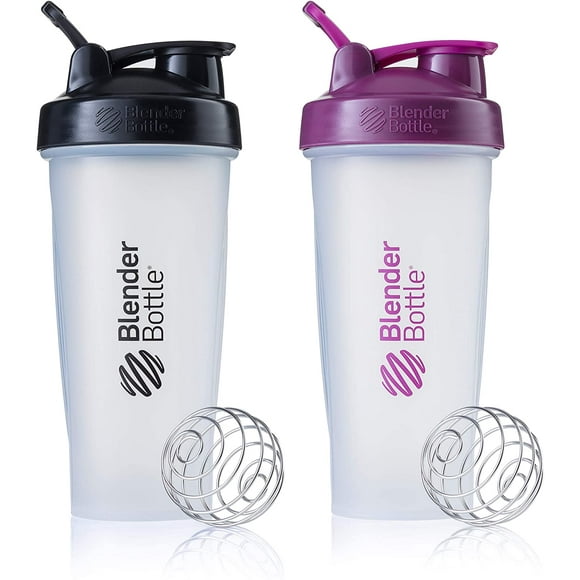 BlenderBottle Classique Bouteille de Shaker Boucle, 28 Onces 2-Pack, les Couleurs Peuvent Varier