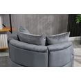 thumbnail image 6 of 40.6" W Swivel Barrel Chair, Velvet Upholstered Lounge Chair with 3 Pillows and 4 Wheels, 360 Degree Swivel Round Sofa Chair, Comfy Reading Chair for Living Room Lounge Hotel(Grey), 6 of 9