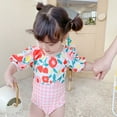 thumbnail image 7 of GYRATEDREAM Toddler Baby Girls One-Piece Swimsuit Kids Summer Graphic Print Short Sleeve Swimwear Bikini Bathing Suit for 3-9 Years, 7 of 7