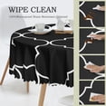 thumbnail image 3 of ZNDUO Simple Black Geometry Pattern Round Tablecloth, Anti-fouling and Anti-wrinkle Washable Polyester Table Cloth, 60 inch, 3 of 8
