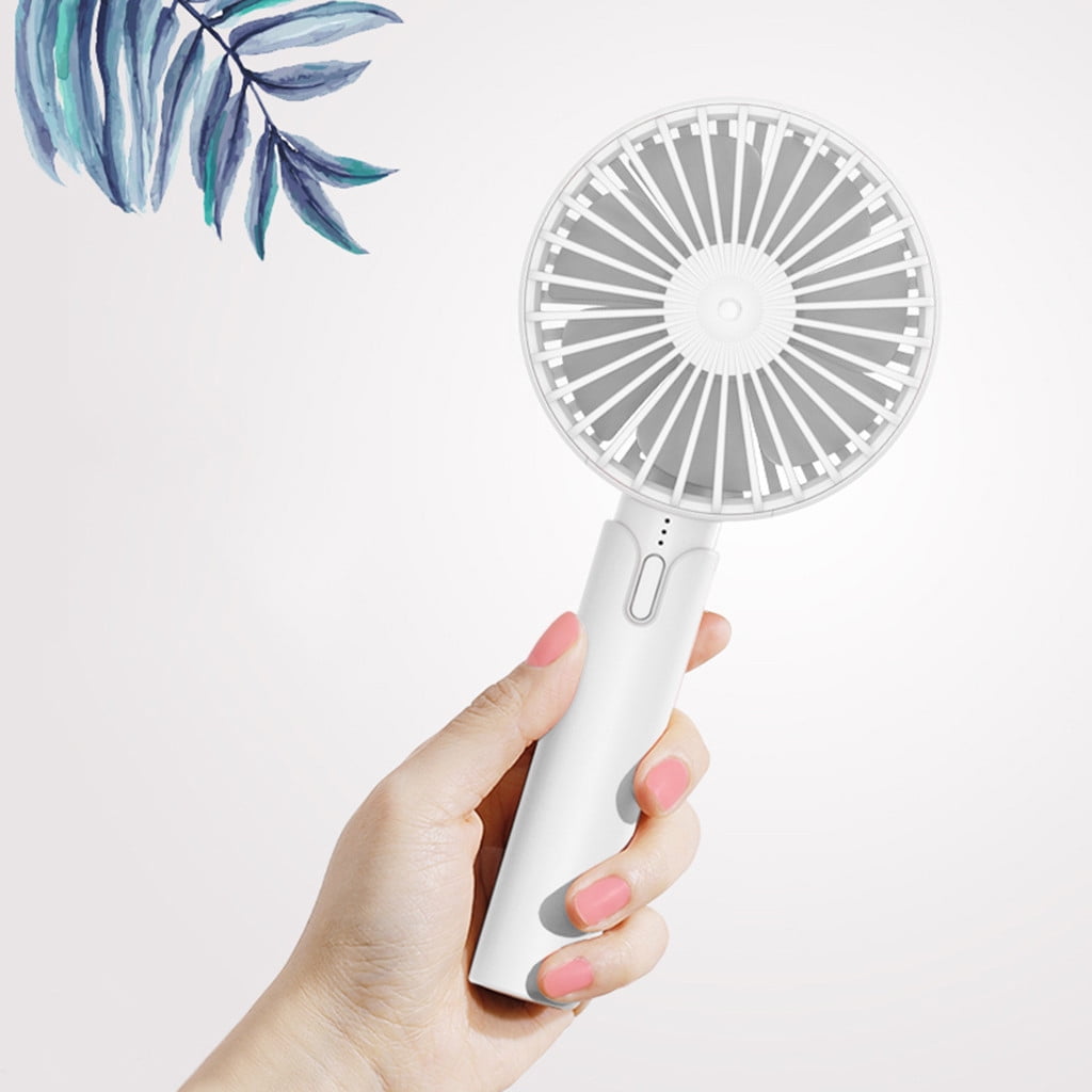 White Mini USB Fan Handheld Rechargeable/ Electric USB/ Fan Cooling Fan Portable Summer Outdoor Air Cooler Blower Phone Holder for Office Bedroom Outdoor