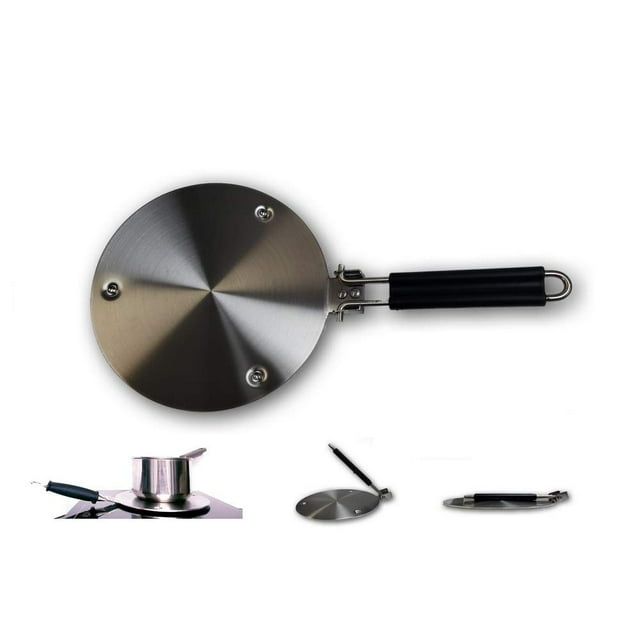 Foldable Embossed Induction Hob Heat Diffuser Stainless Steel, Gas Stovetop Heat Diffuser Ring Plate CookTop 8 inches or 11 inches