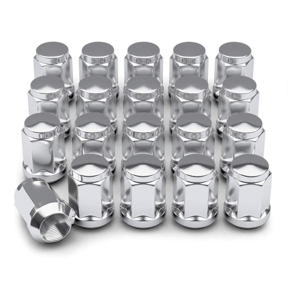 CarBole Chrome Lug Nuts, Bulge, 12x1.5, 20 Pieces for Ford Escape, Fusion, Focus