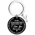 thumbnail image 1 of Llaveros para mujer, llavero de billetera, llavero de auto, lindo llavero DIY para mi hija, llavero de acero inoxidable negro con apellido de 26 letras, 2,5 cm, decoraciones de moda, 1 of 3
