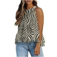 thumbnail image 2 of JSheng Casual Tank Top for Women Women's Non Positioning Printed Loose T-shirt Fashionable Casual Sleeveless Top Khaki L, 2 of 5