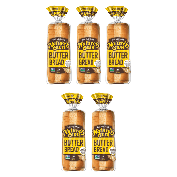 Nature's Own Butterbread Sliced White Bread Loaf, 20 oz  5-Pack (5 loaves)