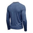 thumbnail image 3 of CCRFTGI Mens Henley Moisture Wicking Muscle Workout Casual Pullover Tops Shirts Tees Blue 2XL, 3 of 4