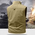 thumbnail image 5 of BRGZLK Men's Vests Casual Lightweight Zip Up Multi-Pocket Solid Color Vest Waterproof Breathable Waistcoat, 5 of 6