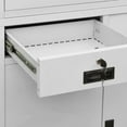 thumbnail image 2 of vidaXL Filing Cabinet Storage Cabinet for Office Steel and Tempered Glass, 2 of 30
