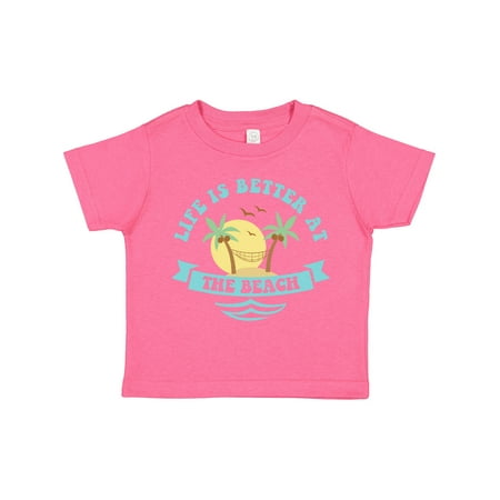 

Inktastic Life s Better at the Beach Girls Toddler T-Shirt