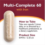 Celebrate Vitamins Multi-Complete 60 Bariatric Multivitamin with Iron Capsules, 60 mg of Iron, 180 count