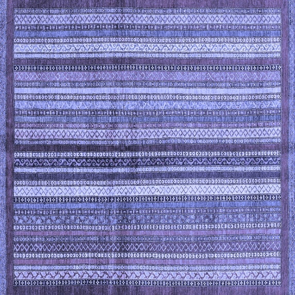 Ahgly Company Indoor Square Abstract Blue Modern Area Rugs, 8' Square