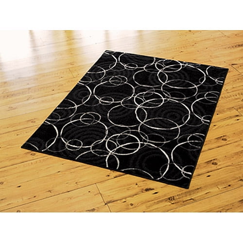 Hometrends Black Circles Accent Rug