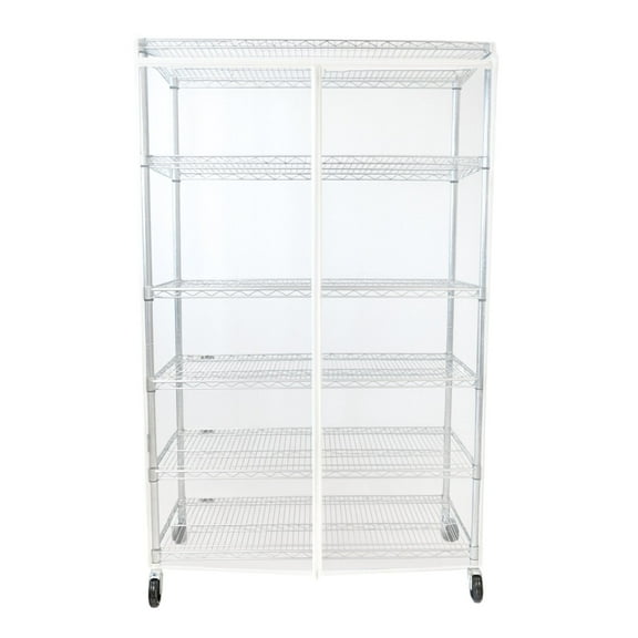 Covered Living Storage Shelving unit cover see through PVC, fits racks 36"Wx18"Dx72"H all clear PVC, Cover Only