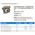 thumbnail image 2 of Front Wheel Bearing - Compatible with 1995 - 1997 Honda Accord Sedan 2.7L V6 1996, 2 of 2