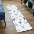 thumbnail image 5 of Navy Blue Beige Starfish Runner Rug 2x6 Washable Kitchen Rug Non-Slip Lightweight Thin Soft Low Pile Bathroom Runner Coastal Summer Beach Nautical Carpet for Hallway Laundry Room Bedroom Entryway, 5 of 9