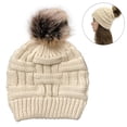 thumbnail image 1 of Sombrero del Día de San Valentín para mujer, gorro grueso de lana de punto cálido con botón de agujero de cola de caballo, mezclas de gorro para soporte de máscaras Zhivalor 221845-2, 1 of 9