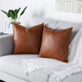 thumbnail image 2 of Set Of 2 Luxury Artificial Leather Cushion Covers Modern Comfortable Decoration Pillow Case For Sofa Living Room Balcony,45*45cm, 2 of 5