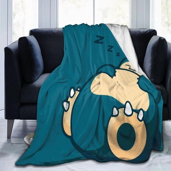 Snorlax Cartoon Blanket Ultra Soft Flannel Throw Blanket Warm Cozy Fleece Blankets Gifts for Kids Boys Girls Travelling Camping Sofa Bed 50"x40"