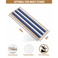 thumbnail image 5 of Navy Blue White Striped Stair Treads for Wooden Steps Indoor Runner Rug Carpet, Farmhouse Stripes 10 Pieces Peel and Stick Staircase Step Treads Covers Washable Throw Door Mats, 30"x8", 5 of 5