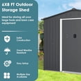 thumbnail image 3 of SOLAURA 8'x6' Outdoor Metal Storage Shed Garden Tool Storage Shed with Sliding Double Door - Gray, 3 of 8