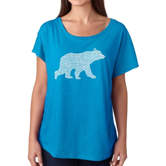 Women's Loose Fit Dolman Cut Word Art Shirt - Mama Bear